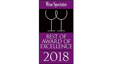 Wine Spectator Best Award of Excellence 2018 Award.