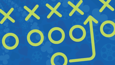 Football play planning against a blue background
