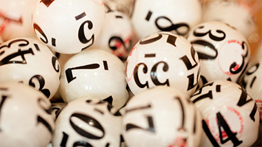 Lottery balls in a pile